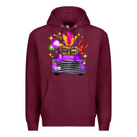Burgundy mardi gras truck leopard mask Premium Hoodie - FaDigitalArtStudio
