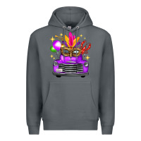 Rock mardi gras truck leopard mask Premium Hoodie - FaDigitalArtStudio