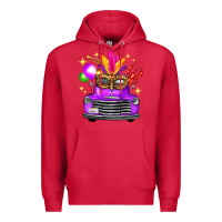 Cardinal mardi gras truck leopard mask Premium Hoodie - FaDigitalArtStudio