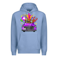 Colony Blue mardi gras truck leopard mask Premium Hoodie - FaDigitalArtStudio
