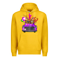 Lemon mardi gras truck leopard mask Premium Hoodie - FaDigitalArtStudio