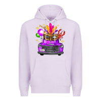 Lilac mardi gras truck leopard mask Premium Hoodie - FaDigitalArtStudio