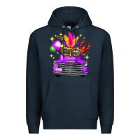 Navy mardi gras truck leopard mask Premium Hoodie - FaDigitalArtStudio
