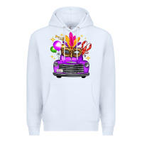 White mardi gras truck leopard mask Premium Hoodie - FaDigitalArtStudio