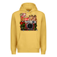Antique Gold Christmas Santa Vintage Camera Premium Hoodie - FaDigitalArtStudio