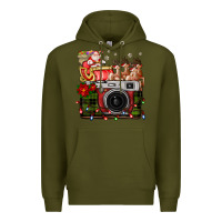 Army Green Christmas Santa Vintage Camera Premium Hoodie - FaDigitalArtStudio