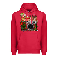 Cardinal Christmas Santa Vintage Camera Premium Hoodie - FaDigitalArtStudio