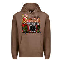 Chestnut Christmas Santa Vintage Camera Premium Hoodie - FaDigitalArtStudio