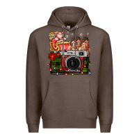 Coffee Christmas Santa Vintage Camera Premium Hoodie - FaDigitalArtStudio