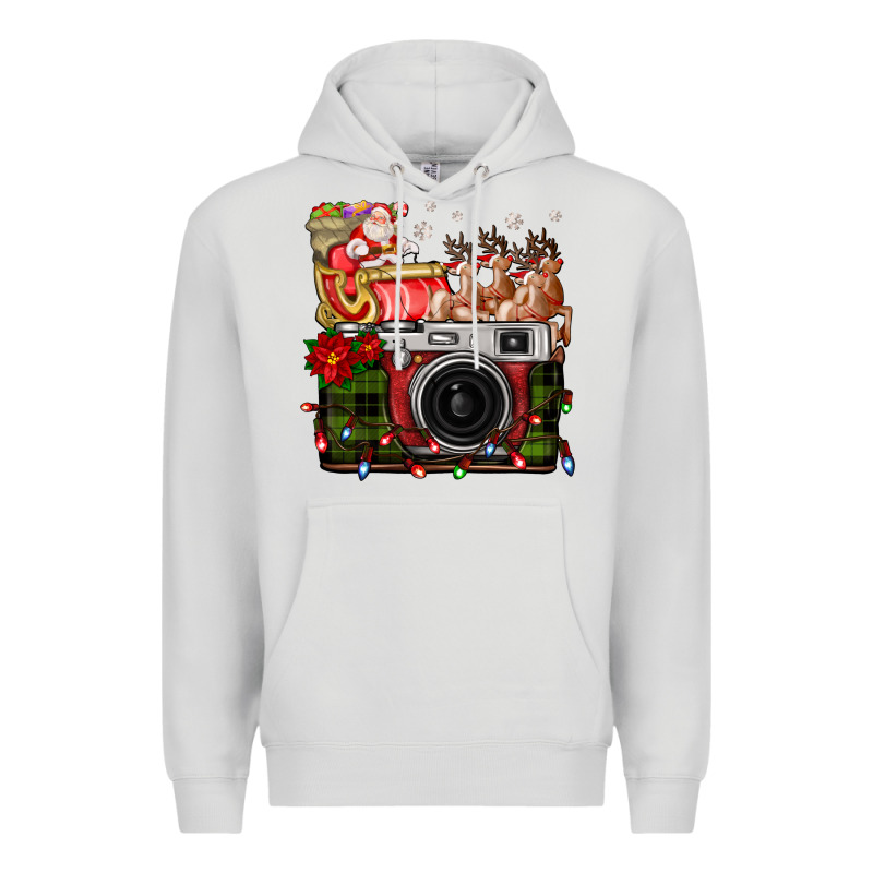 Christmas Santa Vintage Camera Premium Hoodie by FaDigitalArtStudio | Teevron