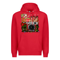 Red Christmas Santa Vintage Camera Premium Hoodie - FaDigitalArtStudio