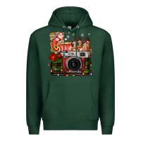 Sports Green Christmas Santa Vintage Camera Premium Hoodie - FaDigitalArtStudio