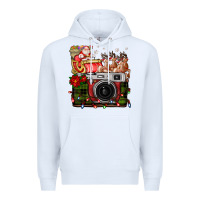 White Christmas Santa Vintage Camera Premium Hoodie - FaDigitalArtStudio