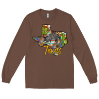 Chestnut texas map armadillo Long Sleeve Tee - BarkalooDesign