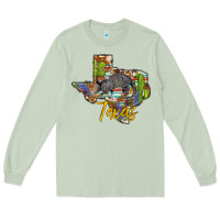 Matcha texas map armadillo Long Sleeve Tee - BarkalooDesign