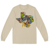 Mushroom texas map armadillo Long Sleeve Tee - BarkalooDesign