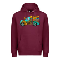 Burgundy farm truck with sunflower Premium Hoodie - HRA Design Shop