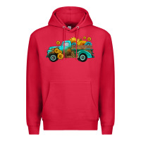 Cardinal farm truck with sunflower Premium Hoodie - HRA Design Shop