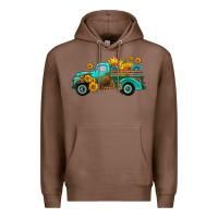 Chestnut farm truck with sunflower Premium Hoodie - HRA Design Shop