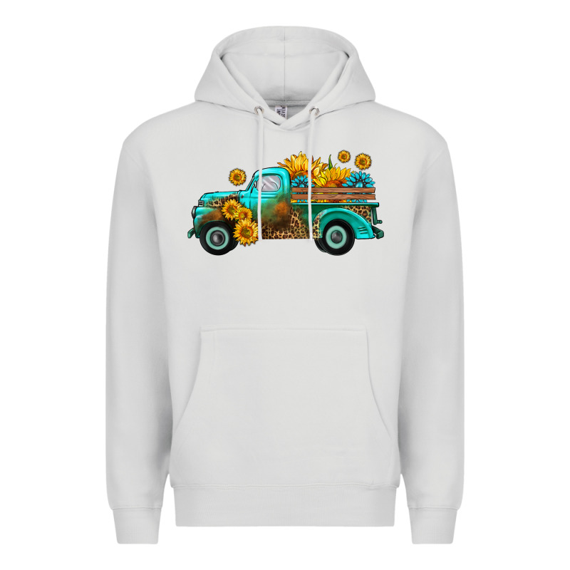 Farm Truck With Sunflower Premium Hoodie by HRA Design Shop | Teevron