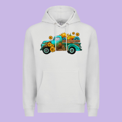 Farm Truck With Sunflower Premium Hoodie Designed By Hra Design Shop