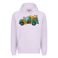 Lilac farm truck with sunflower Premium Hoodie - HRA Design Shop
