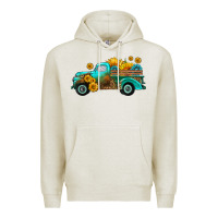 Oatmeal Heather farm truck with sunflower Premium Hoodie - HRA Design Shop