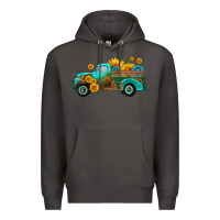 Smoke farm truck with sunflower Premium Hoodie - HRA Design Shop