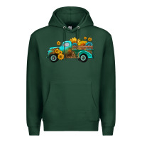 Sports Green farm truck with sunflower Premium Hoodie - HRA Design Shop