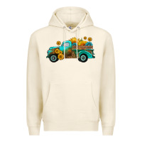 Tofu farm truck with sunflower Premium Hoodie - HRA Design Shop
