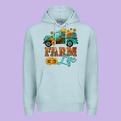 Farm Truck  Farm Life With Sunflower Premium Hoodie Designed By Hra Design Shop