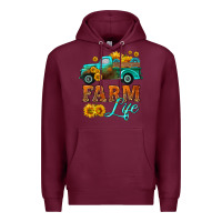 Burgundy farm truck  farm life with sunflower Premium Hoodie - HRA Design Shop