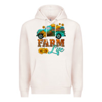 Pale Pink farm truck  farm life with sunflower Premium Hoodie - HRA Design Shop