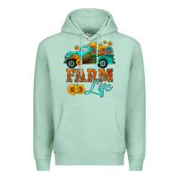 Seafoam farm truck  farm life with sunflower Premium Hoodie - HRA Design Shop