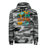 Slate Camo farm truck  farm life with sunflower Premium Hoodie - HRA Design Shop