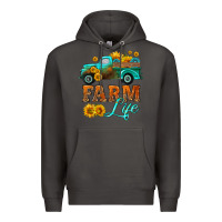 Smoke farm truck  farm life with sunflower Premium Hoodie - HRA Design Shop