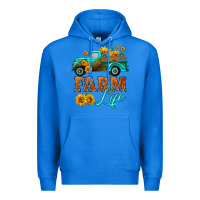 True Royal farm truck  farm life with sunflower Premium Hoodie - HRA Design Shop
