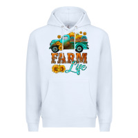 White farm truck  farm life with sunflower Premium Hoodie - HRA Design Shop