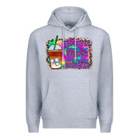 Heather Grey iced coffee sarcasm Premium Hoodie - RacoonDesign