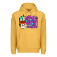 Mustard iced coffee sarcasm Premium Hoodie - RacoonDesign