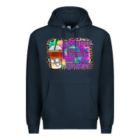 Navy iced coffee sarcasm Premium Hoodie - RacoonDesign