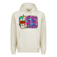 Oatmeal Heather iced coffee sarcasm Premium Hoodie - RacoonDesign