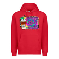 Red iced coffee sarcasm Premium Hoodie - RacoonDesign