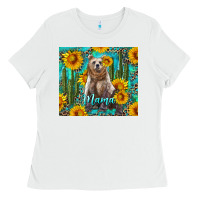 Mama Bear With Sunflowers And Cactus Ladies Tee | Teevron