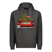 Charcoal Heather Christmas trees truck Premium Hoodie - FaDigitalArtStudio