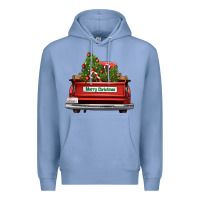 Colony Blue Christmas trees truck Premium Hoodie - FaDigitalArtStudio
