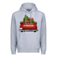 Heather Grey Christmas trees truck Premium Hoodie - FaDigitalArtStudio