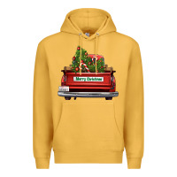 Mustard Christmas trees truck Premium Hoodie - FaDigitalArtStudio