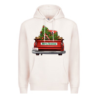 Pale Pink Christmas trees truck Premium Hoodie - FaDigitalArtStudio