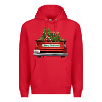 Red Christmas trees truck Premium Hoodie - FaDigitalArtStudio
